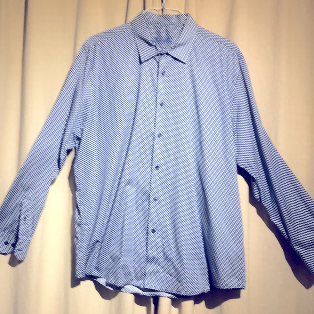 Tasso Elba - NWOT XXL Navy/White Dress Casual Shrt